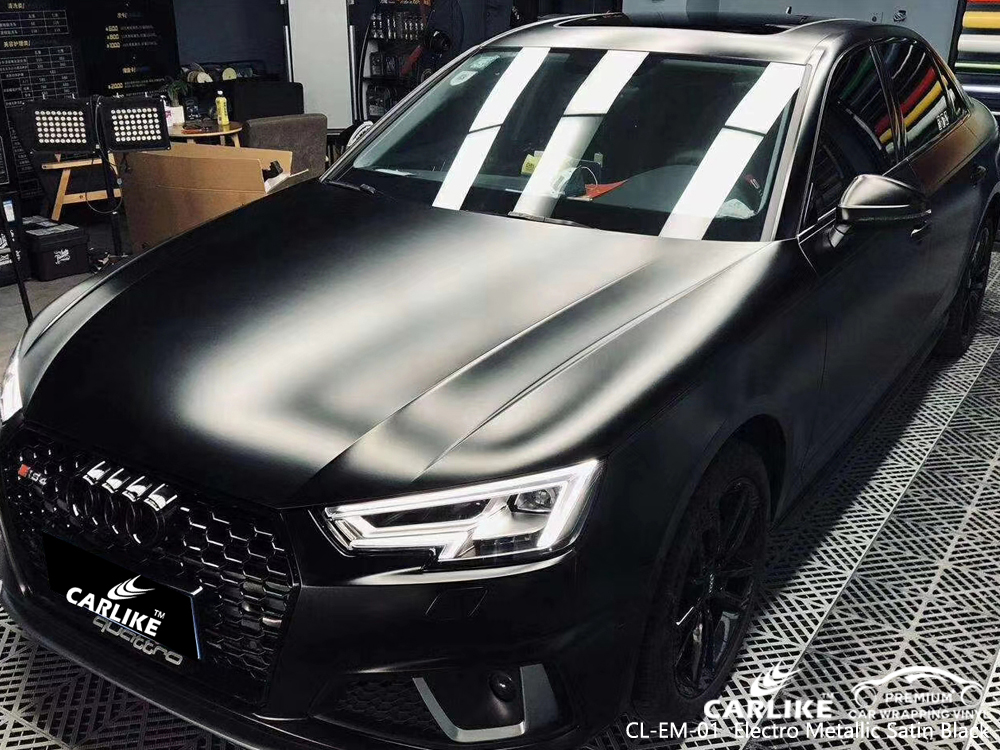 CL-EM-01 electro metallic satin black vinyl wrapping for AUDI Kelantan Malaysia