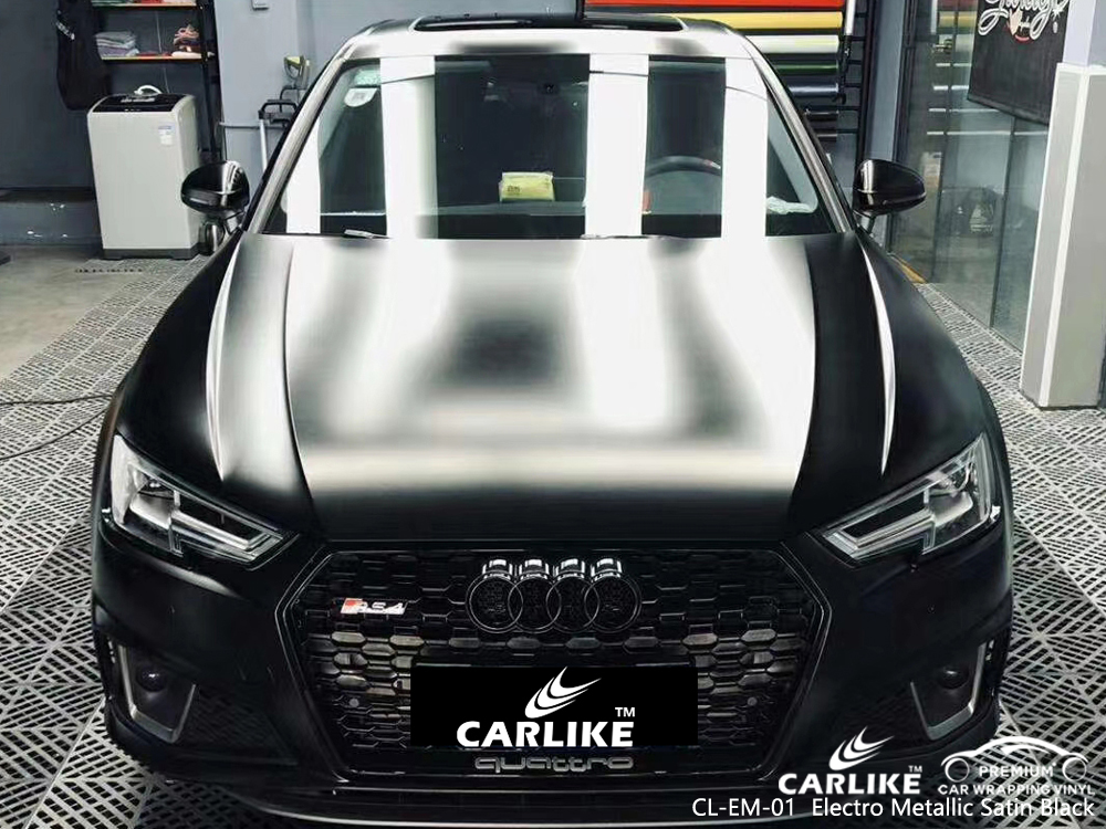 CL-EM-01 electro metallic satin black vinyl wrapping for AUDI Kelantan Malaysia