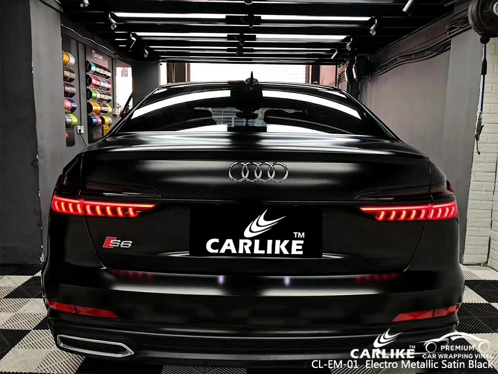 CL-EM-01 electro metallic satin black body wrap car supplier for AUDI Gumushane Turkey