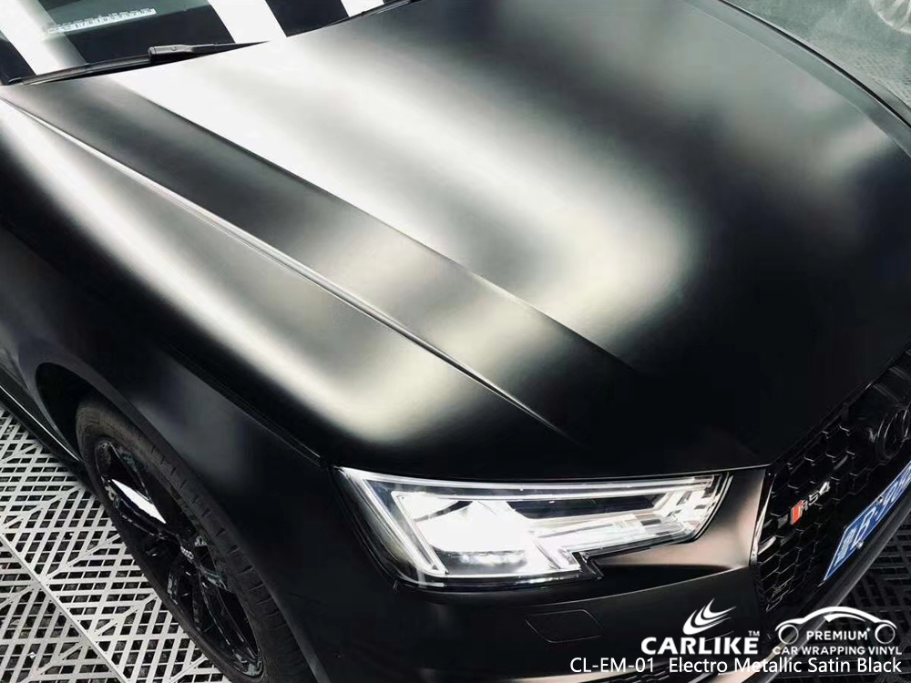 CL-EM-01 electro metallic satin black vinyl wrapping for AUDI Kelantan Malaysia