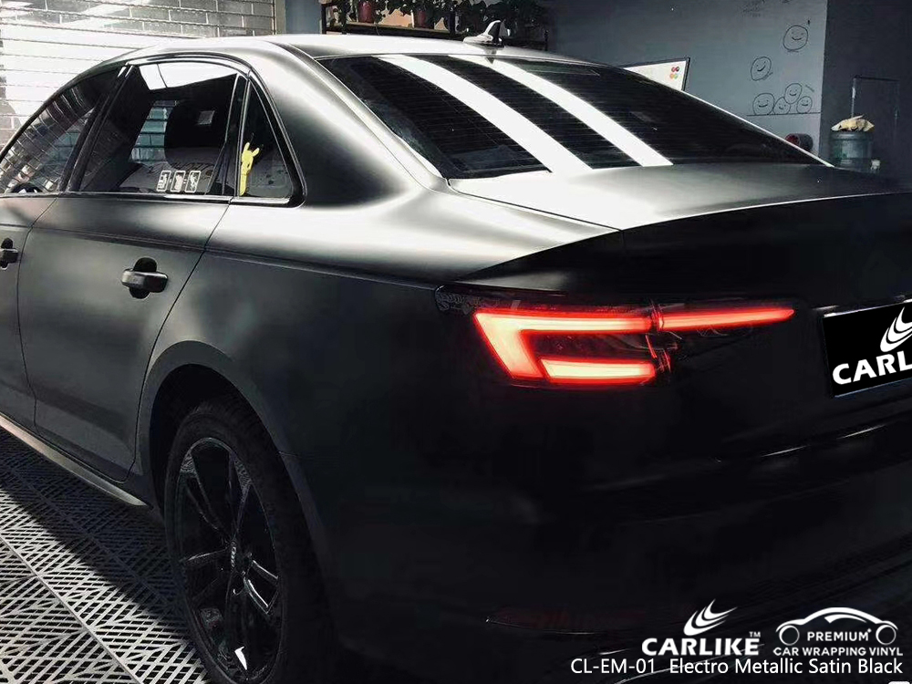 CL-EM-01 electro metallic satin black vinyl wrapping for AUDI Kelantan Malaysia