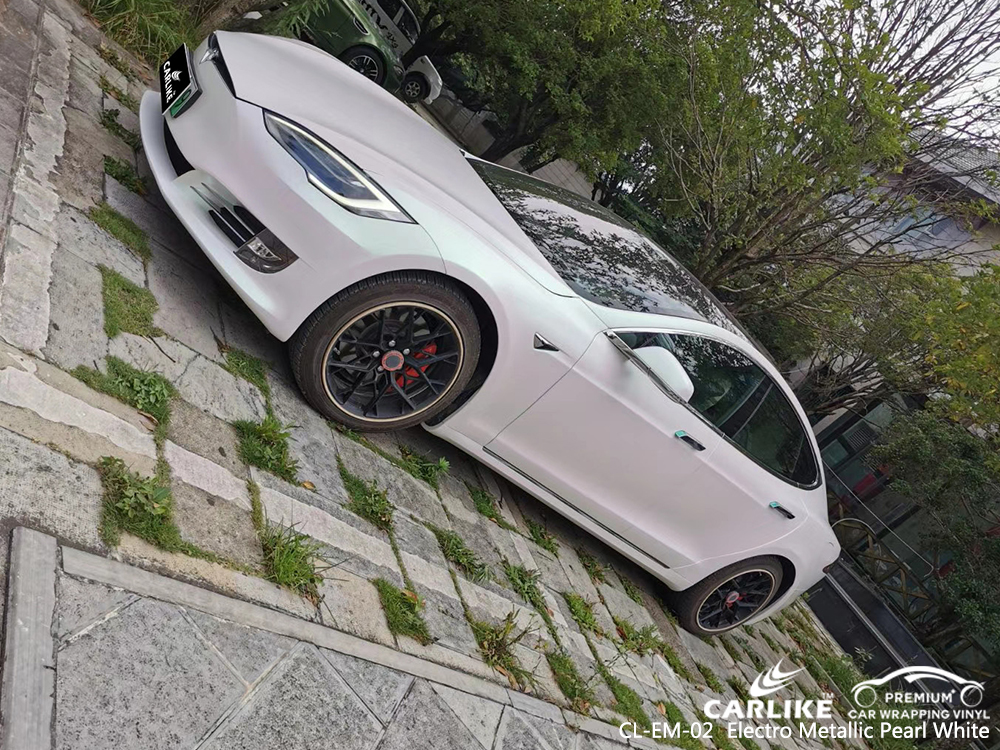 CL-EM-02 electro metallic pearl white carbon fibre vinyl wrap for bike for TESLA Sirnak Turkey