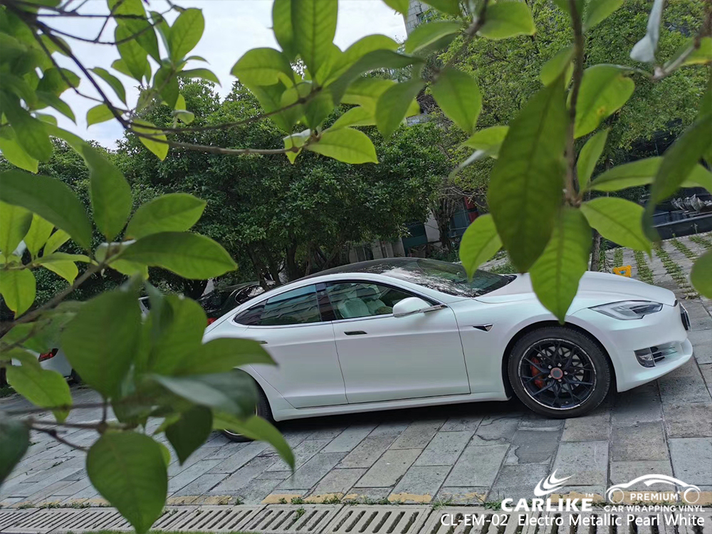 CL-EM-02 electro metallic pearl white carbon fibre vinyl wrap for bike for TESLA Sirnak Turkey