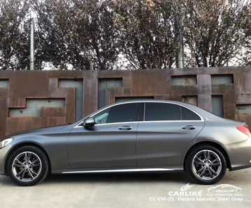 CL-EM-05 electro metallic steel grey vinyl wrap gloss for MERCEDES-BENZ