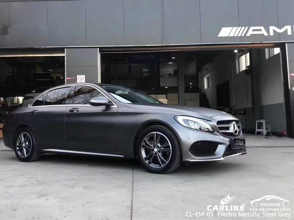 CL-EM-05 electro metallic steel grey vinyl wrap gloss for MERCEDES-BENZ Perlis Malaysia