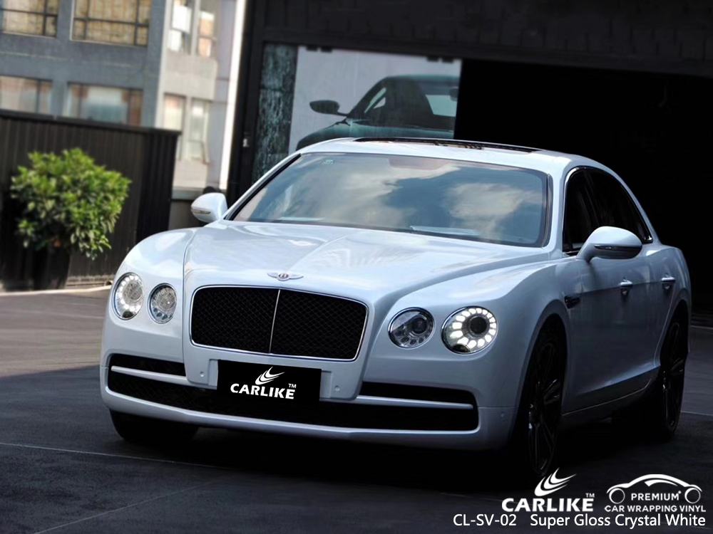 CL-SV-02 Super Gloss Crystal White Vinyl For Bentley Car Vinyl Sticker Supplier