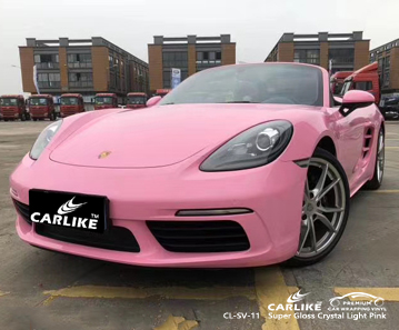 CL-SV-11 super gloss crystal light pink wrap my car for PORSCHE