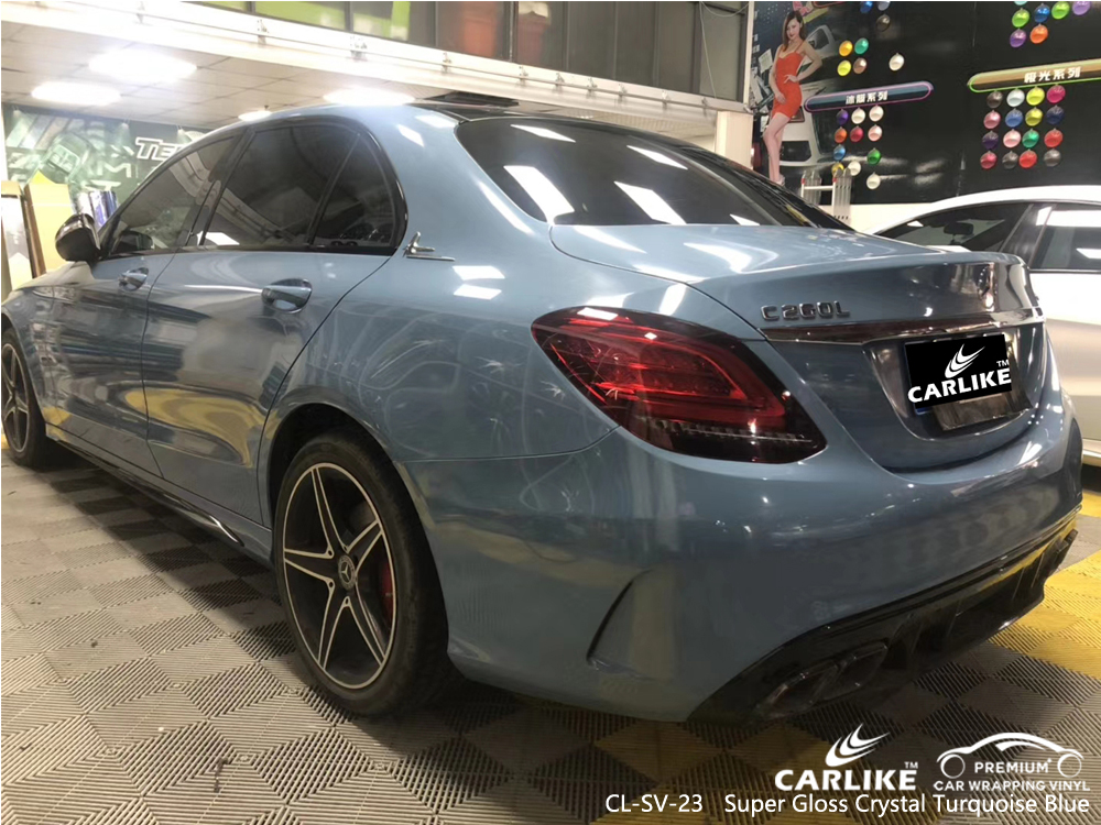 CL-SV-23 super gloss crystal turquoise blue wrap vinyl for MERCEDES-BENZ Sabah Malaysia