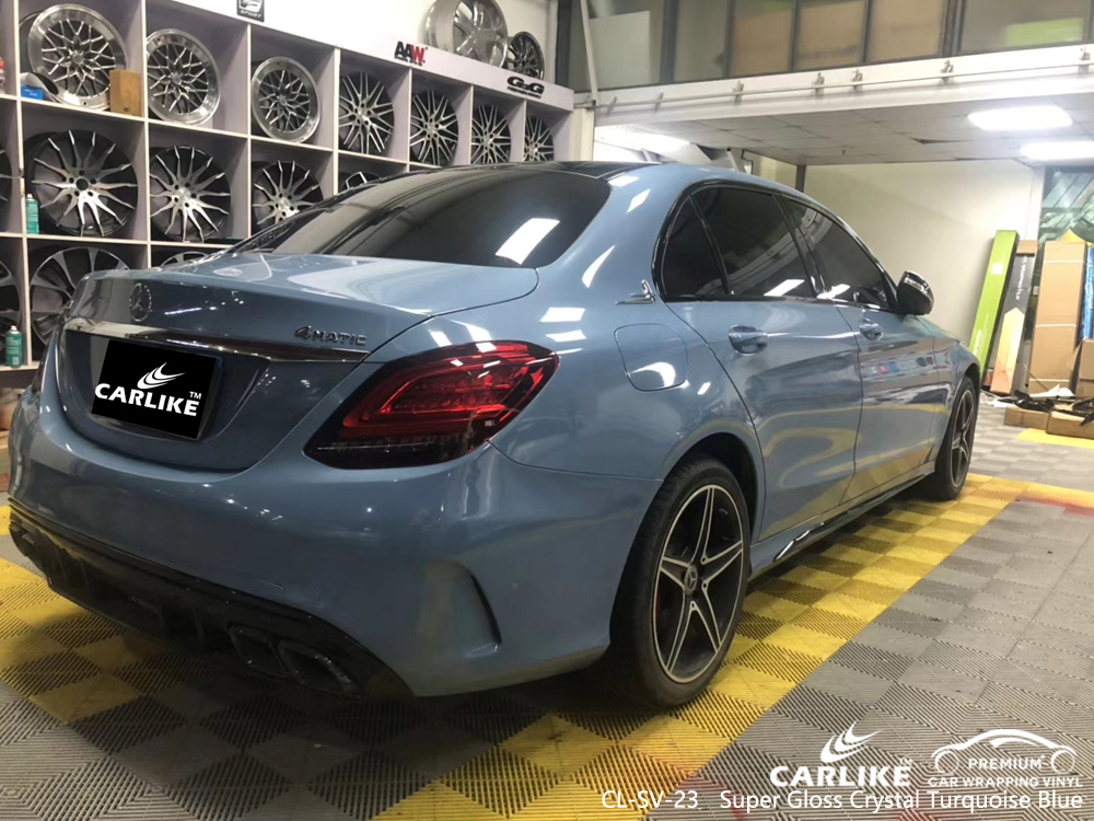 CL-SV-23 super gloss crystal turquoise blue wrap vinyl for MERCEDES-BENZ Sabah Malaysia