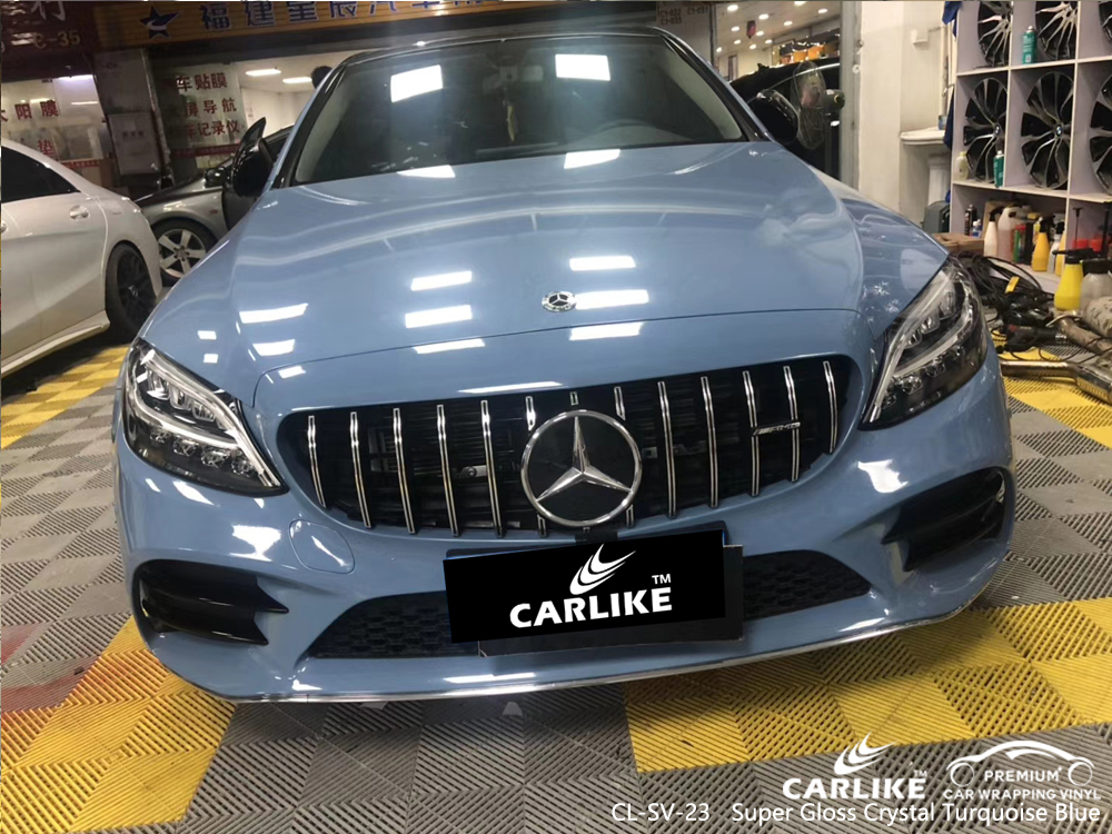 CL-SV-23 super gloss crystal turquoise blue wrap vinyl for MERCEDES-BENZ Sabah Malaysia