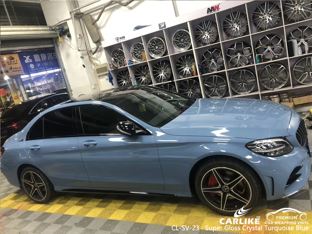 CL-SV-23 super gloss crystal turquoise blue wrap vinyl for MERCEDES-BENZ Sabah Malaysia