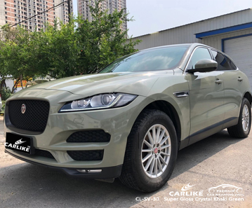 CL-SV-30 süper parlak kristal haki yeşil vinil sarma arabamı JAGUAR Mpumalanga Güney Afrika için