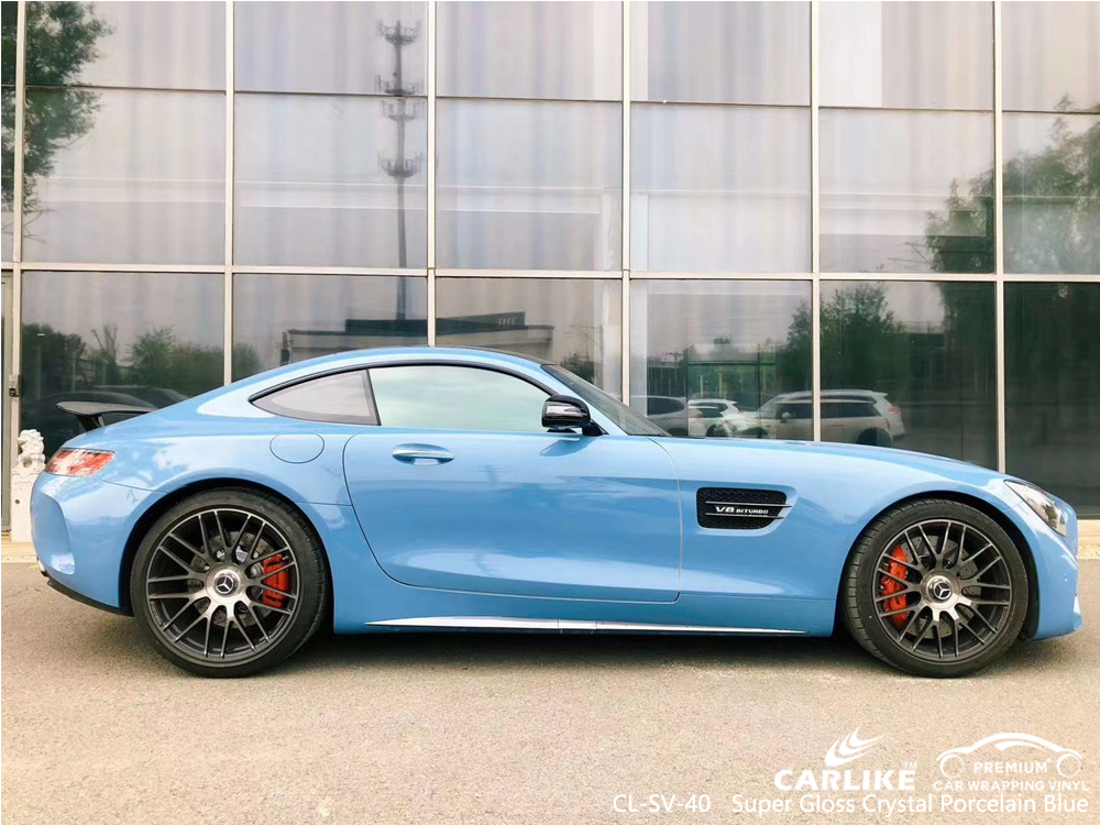 CL-SV-40 super gloss crystal porcelain blue vehicle wrapping for MERCEDES-BENZ Penang Malaysia