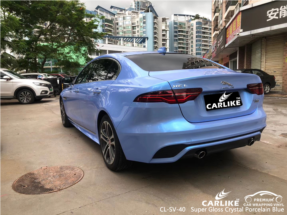 CL-SV-40 super gloss crystal porcelain blue car wrapping for JAGUAR Sarawak Malaysia