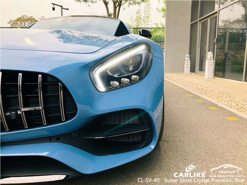 CL-SV-40 super gloss crystal porcelain blue vehicle wrapping for MERCEDES-BENZ Penang Malaysia