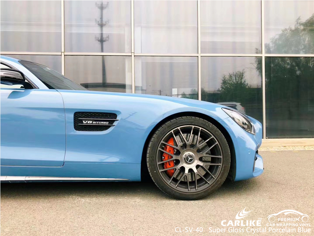 CL-SV-40 super gloss crystal porcelain blue vehicle wrapping for MERCEDES-BENZ Penang Malaysia
