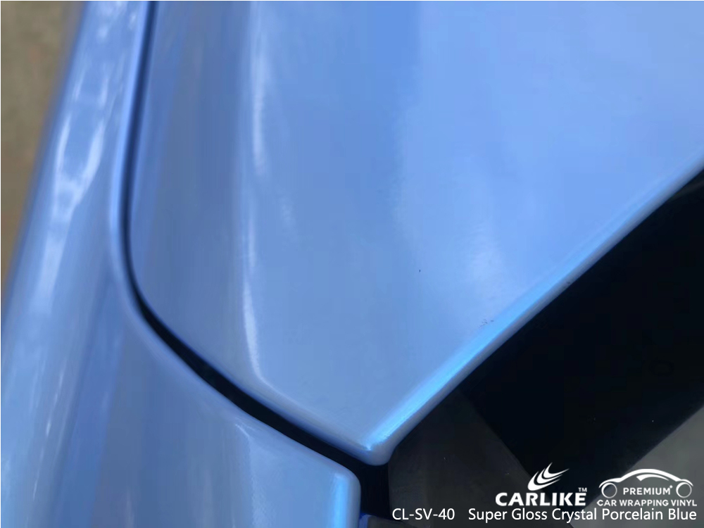 CL-SV-40 super gloss crystal porcelain blue car wrapping for JAGUAR Sarawak Malaysia