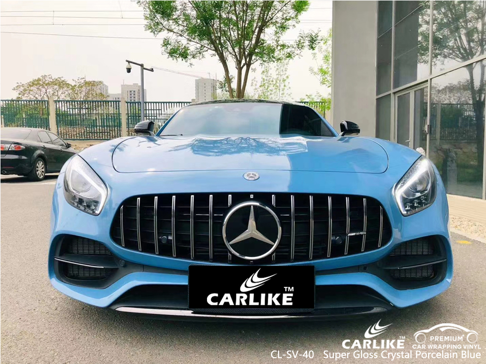 CL-SV-40 super gloss crystal porcelain blue vehicle wrapping for MERCEDES-BENZ Penang Malaysia