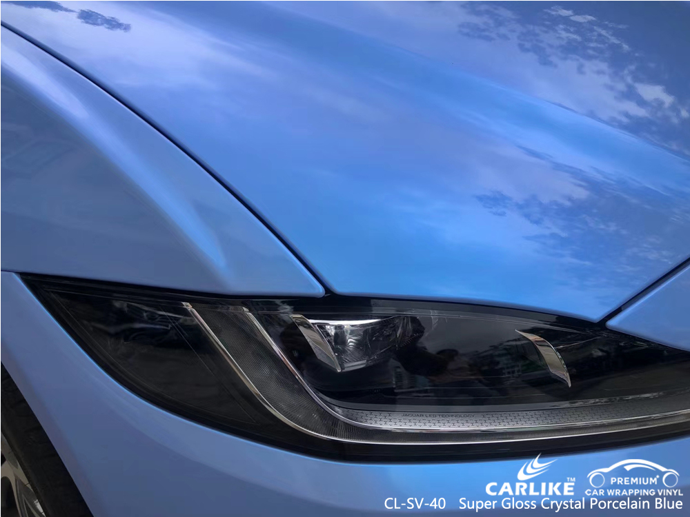 CL-SV-40 super gloss crystal porcelain blue car wrapping for JAGUAR Sarawak Malaysia