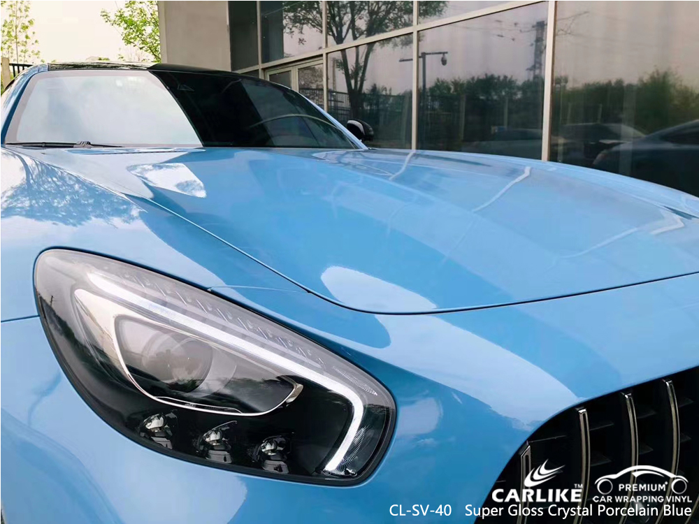 CL-SV-40 super gloss crystal porcelain blue vehicle wrapping for MERCEDES-BENZ Penang Malaysia