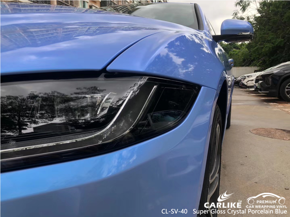 CL-SV-40 super gloss crystal porcelain blue car wrapping for JAGUAR Sarawak Malaysia