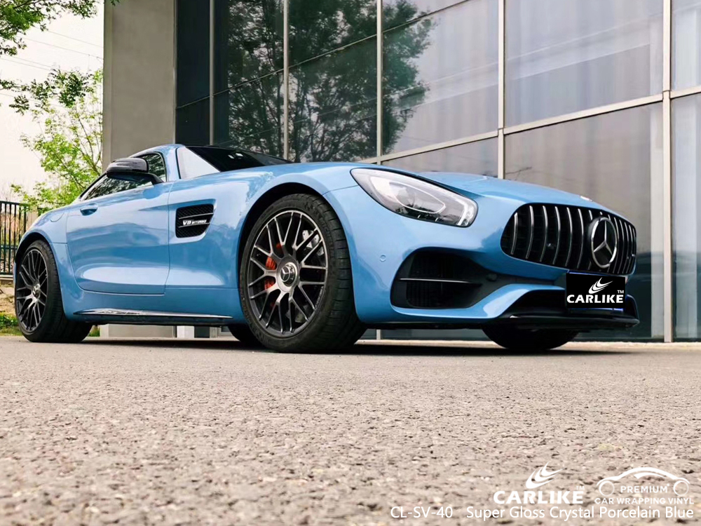 CL-SV-40 super gloss crystal porcelain blue vehicle wrapping for MERCEDES-BENZ Penang Malaysia