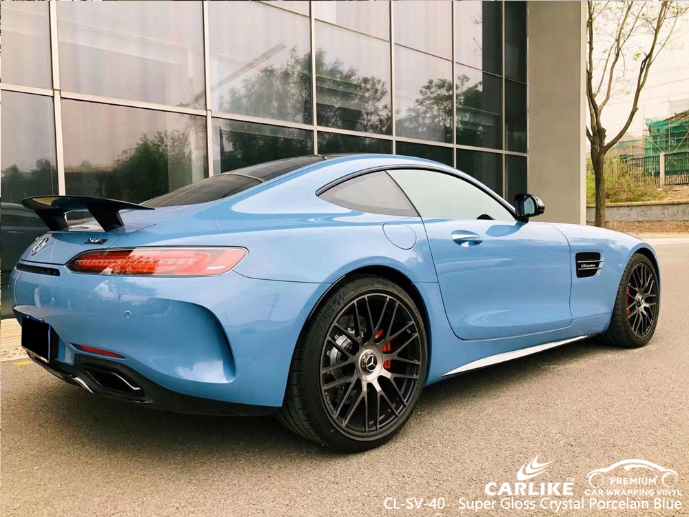 CL-SV-40 super gloss crystal porcelain blue vehicle wrapping for MERCEDES-BENZ Penang Malaysia
