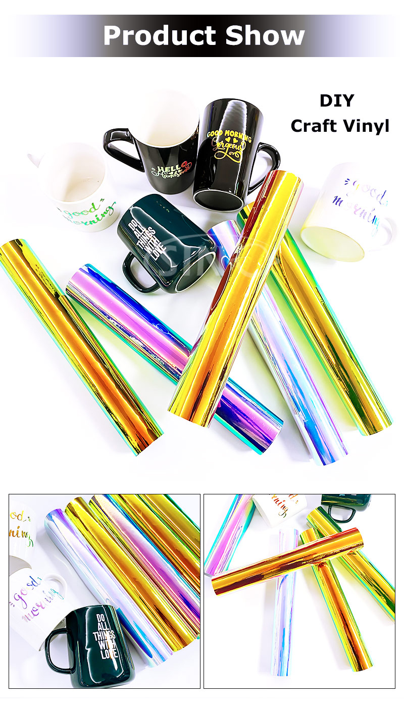 Chrome Rainbow Colorful Self Adhesive Holographic Film DIY Craft Cricut Cutting Vinyl