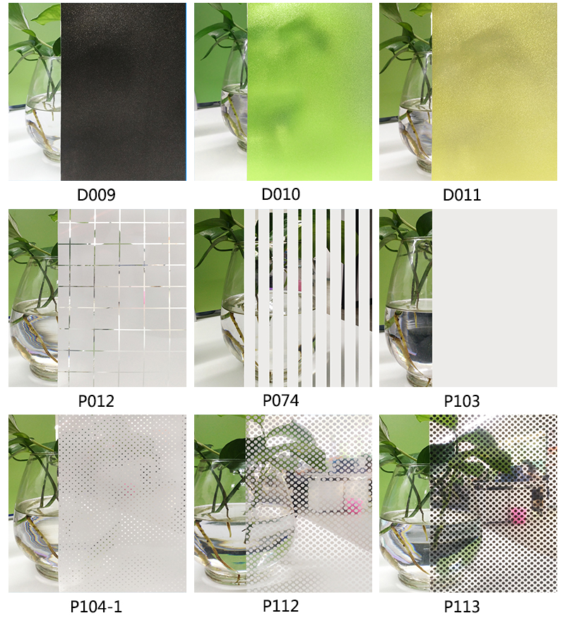 3D Colored Laser Glitter Different Patterns Glass Window Film