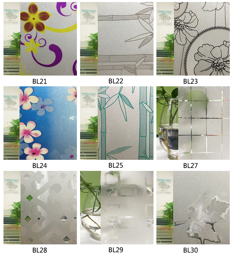 3D Colored Laser Glitter Different Patterns Glass Window Film