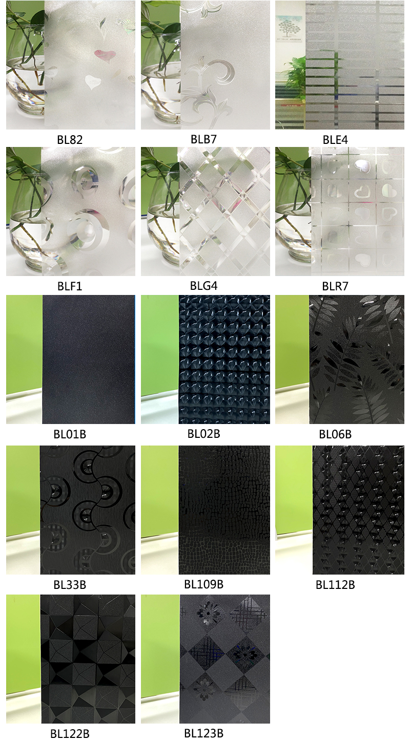 3D Colored Laser Glitter Different Patterns Glass Window Film