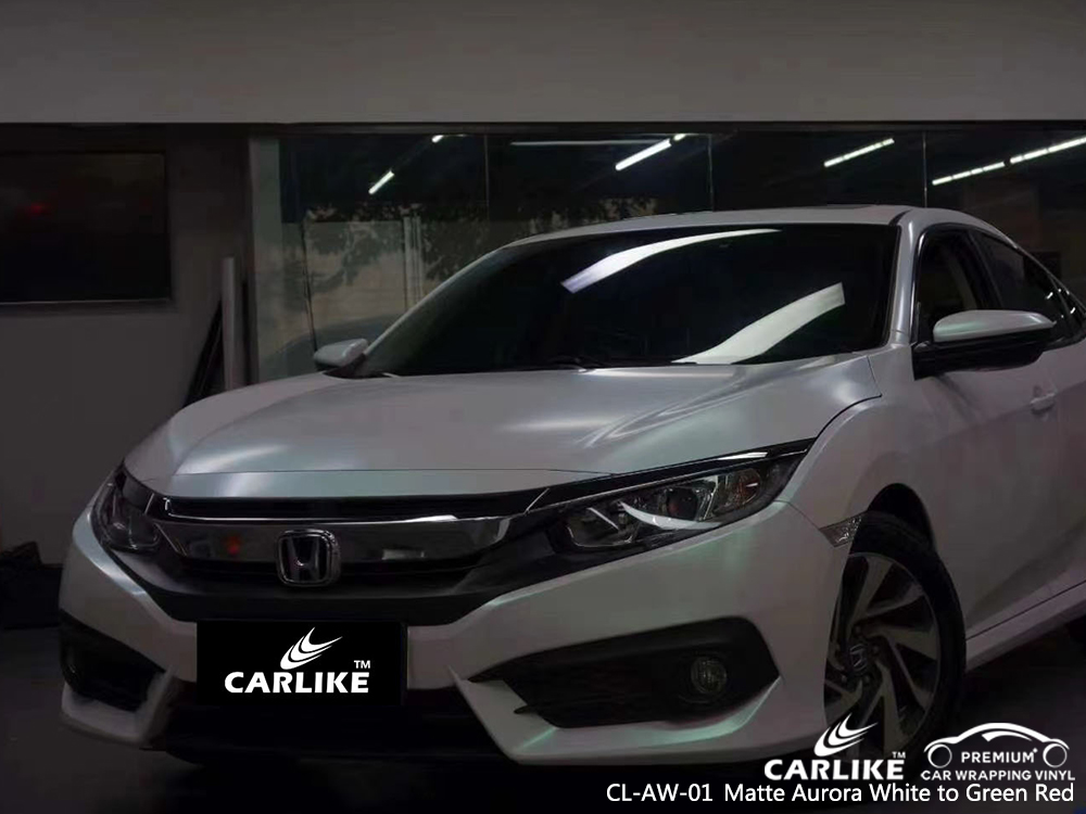 CL-AW-01 matte aurora white to green red car wrapping foil for HONDA Saxony-Anhalt Germany