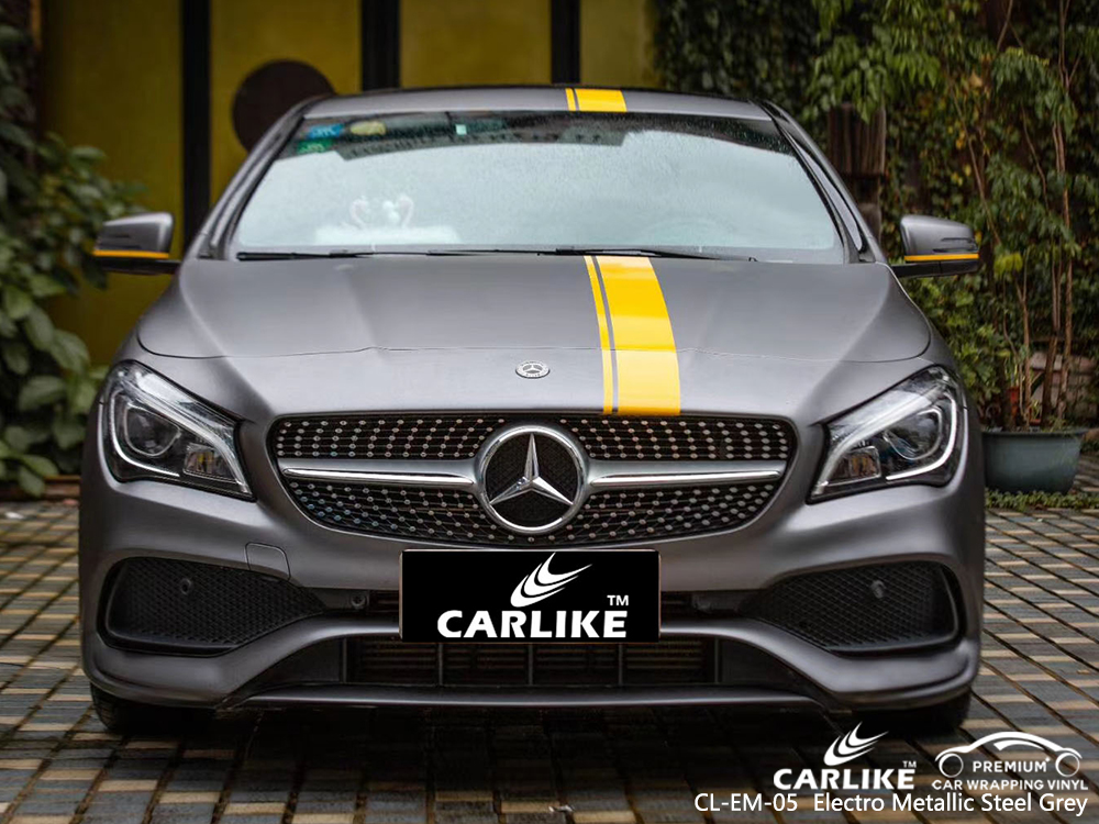 CL-EM-05 electro metallic steel grey vinyl matte car wrap for MERCEDES-BENZ Hesse Germany