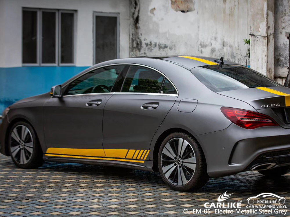 CL-EM-05 electro metallic steel grey vinyl matte car wrap for MERCEDES-BENZ Hesse Germany