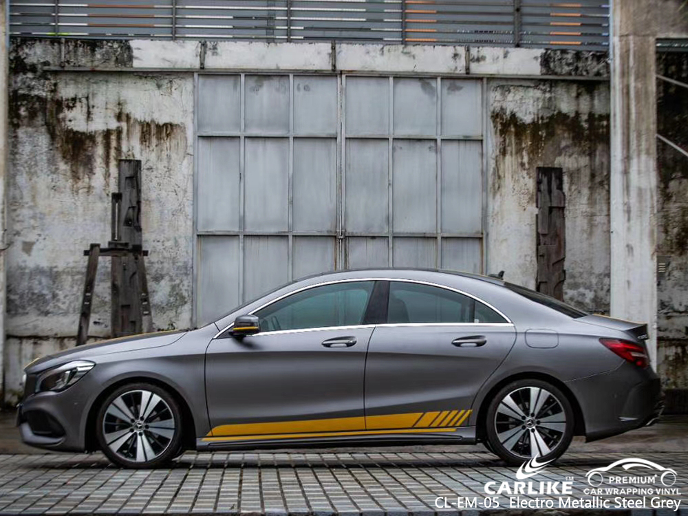CL-EM-05 electro metallic steel grey vinyl matte car wrap for MERCEDES-BENZ Hesse Germany