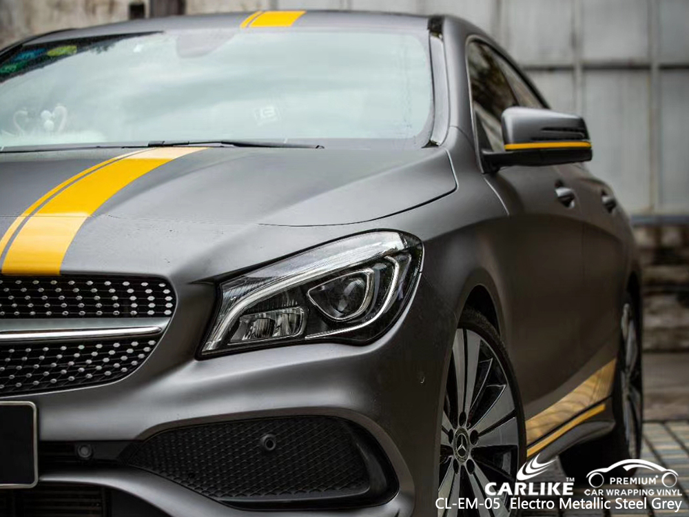 CL-EM-05 electro metallic steel grey vinyl matte car wrap for MERCEDES-BENZ Hesse Germany