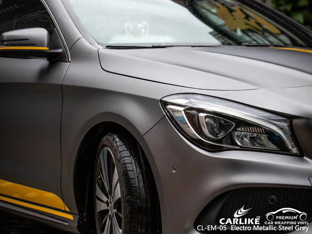CL-EM-05 electro metallic steel grey vinyl matte car wrap for MERCEDES-BENZ Hesse Germany
