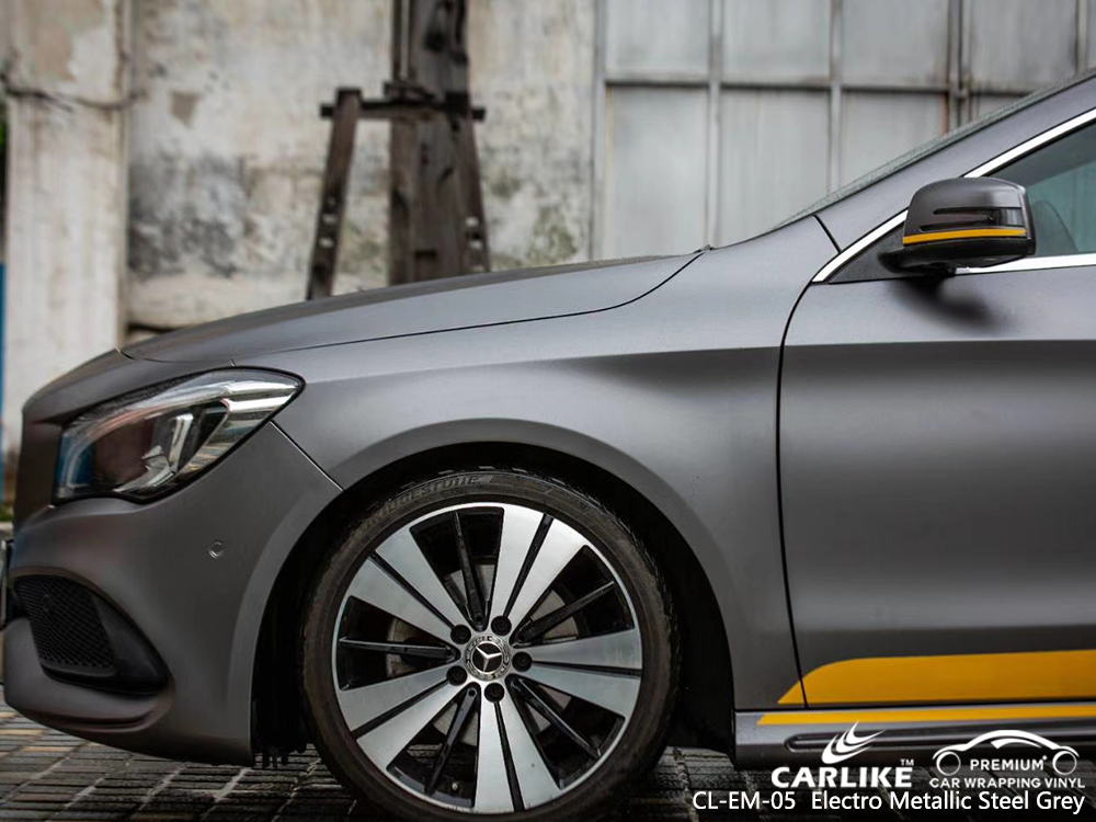 CL-EM-05 electro metallic steel grey vinyl matte car wrap for MERCEDES-BENZ Hesse Germany