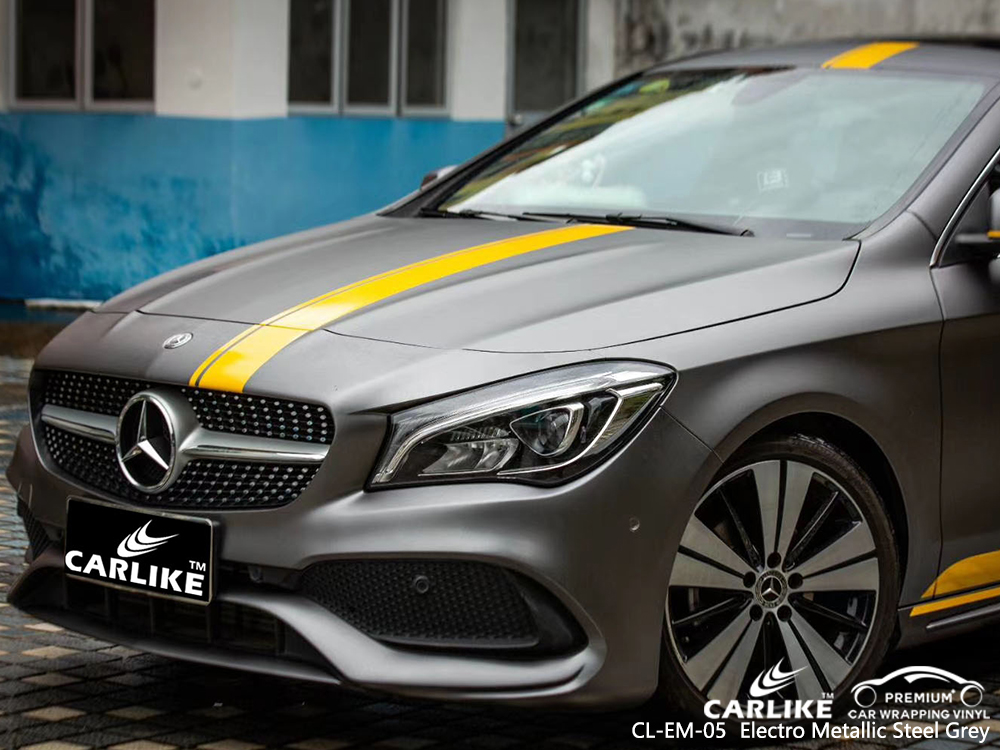CL-EM-05 electro metallic steel grey vinyl matte car wrap for MERCEDES-BENZ Hesse Germany