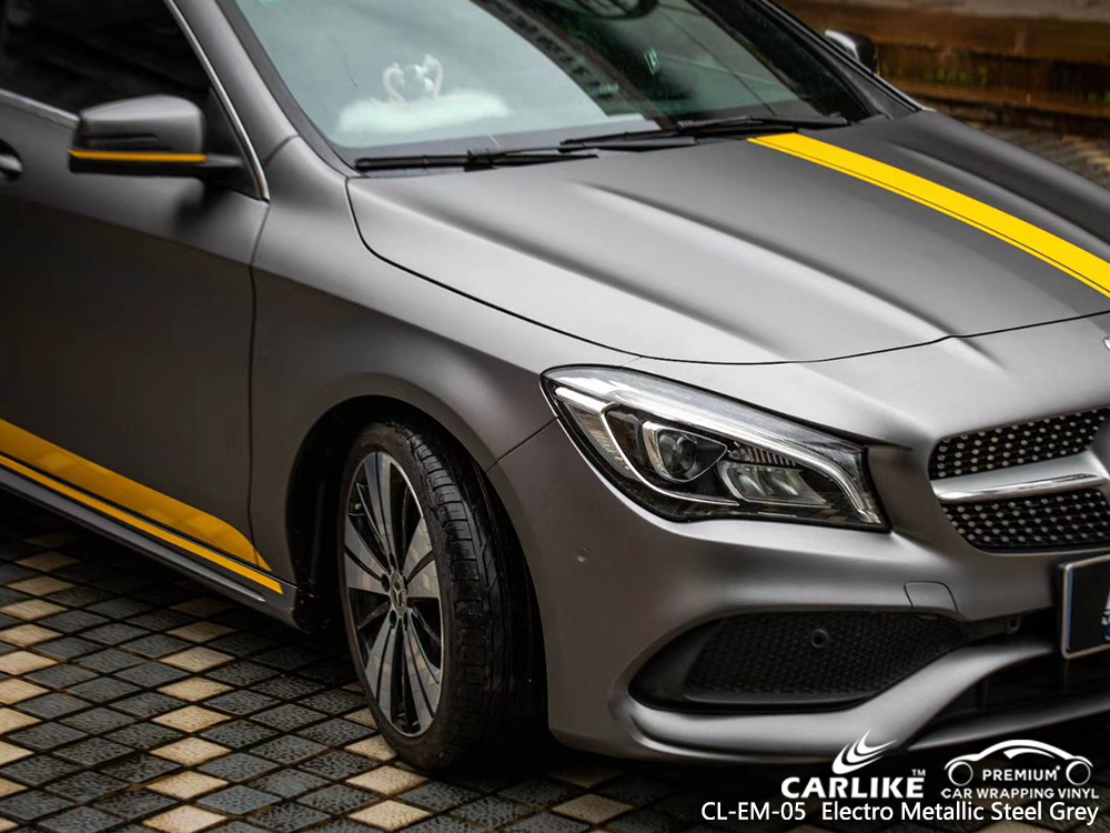 CL-EM-05 electro metallic steel grey vinyl matte car wrap for MERCEDES-BENZ Hesse Germany