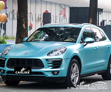 Envolvimento de veículo CL-EM-25 eletro metálico névoa azul para PORSCHE Corsica França