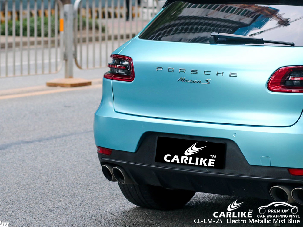 CL-EM-25 electro metallic mist blue vehicle wrapping for PORSCHE Corsica France