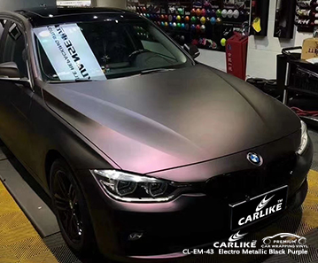 BMW Kuzey Ren-Vestfalya Almanya için CL-EM-43 elektro metalik siyah mor araba folyo