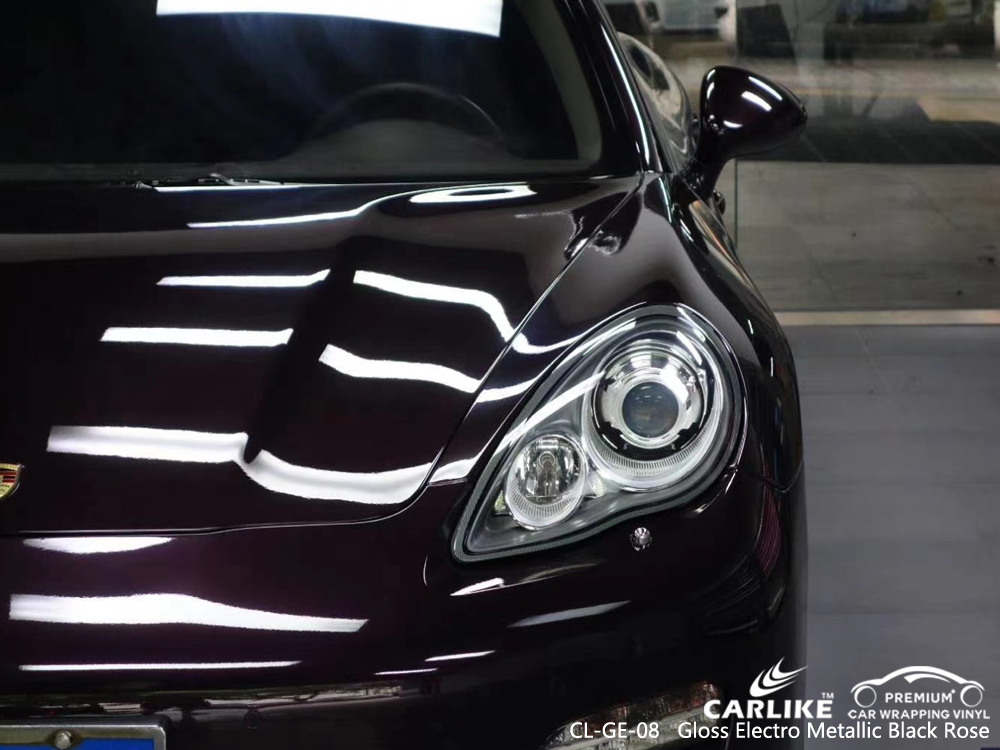 CL-GE-08 gloss electro metallic black rose vinyl wrap my car for PORSCHE Auvergne-Rhone-Alpes France