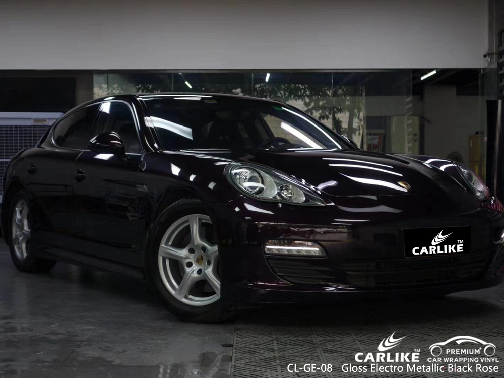 CL-GE-08 gloss electro metallic black rose vinyl wrap my car for PORSCHE Auvergne-Rhone-Alpes France