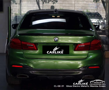 CL-GE-31 brilhante eletro metálico mamba verde envoltório carro preto fosco para BMW Grand Est França