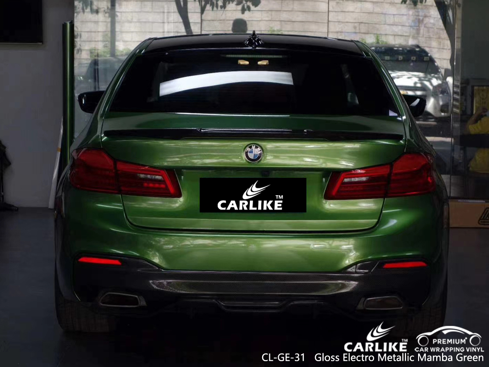 CL-GE-31 gloss electro metallic mamba green wrap car black matt for BMW Grand Est France