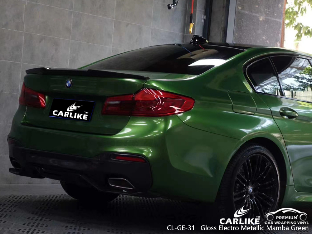CL-GE-31 gloss electro metallic mamba green wrap car black matt for BMW Grand Est France