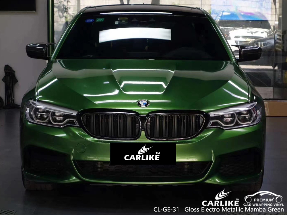 CL-GE-31 gloss electro metallic mamba green wrap car black matt for BMW