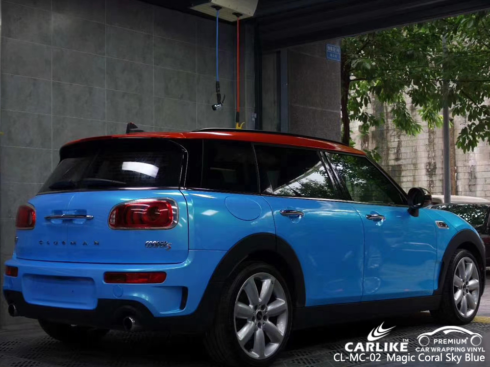 CL-MC-02 magic coral sky blue carbon fibre vinyl wrap for bikes for BENTLEY Bavaria Germany